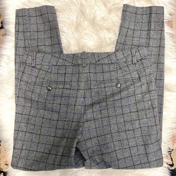 Theory Treeca Windowpane Plaid Wool Trousers - Picture 4 of 9